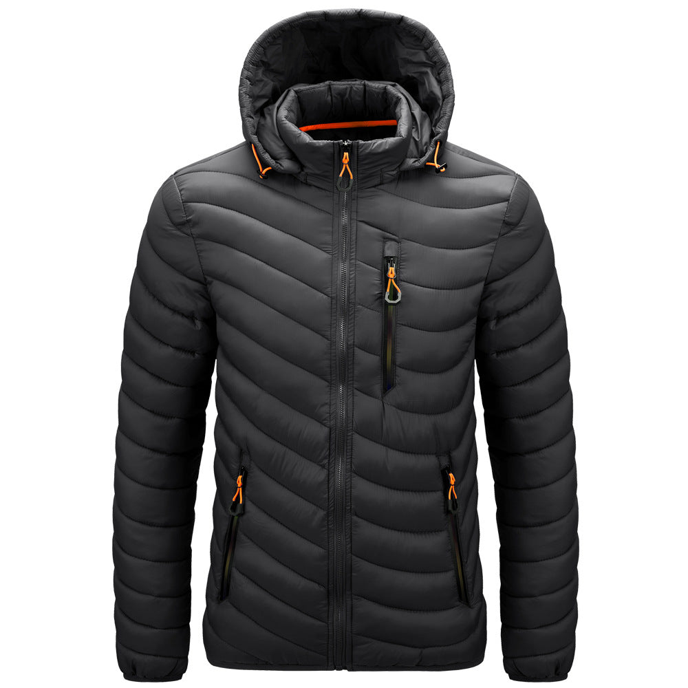 Men's detachable hooded cotton jacket