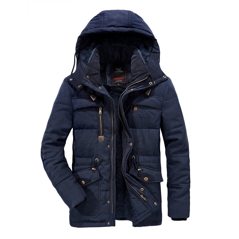 Herren jacke baumwolle mantel lange plus samt verdickt