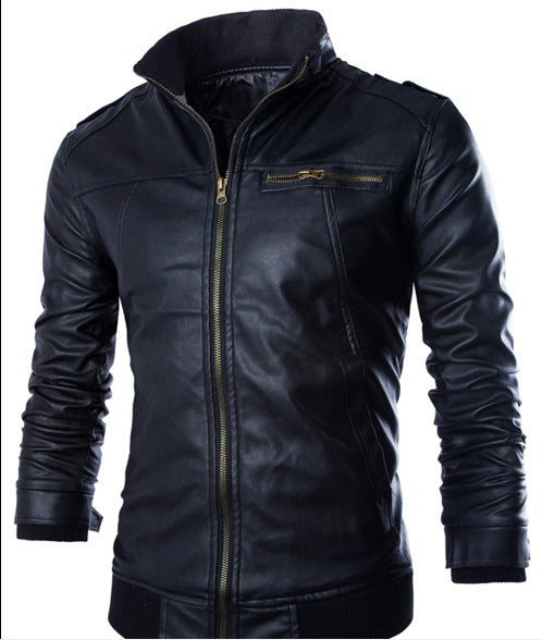 Winter men's leather jacket