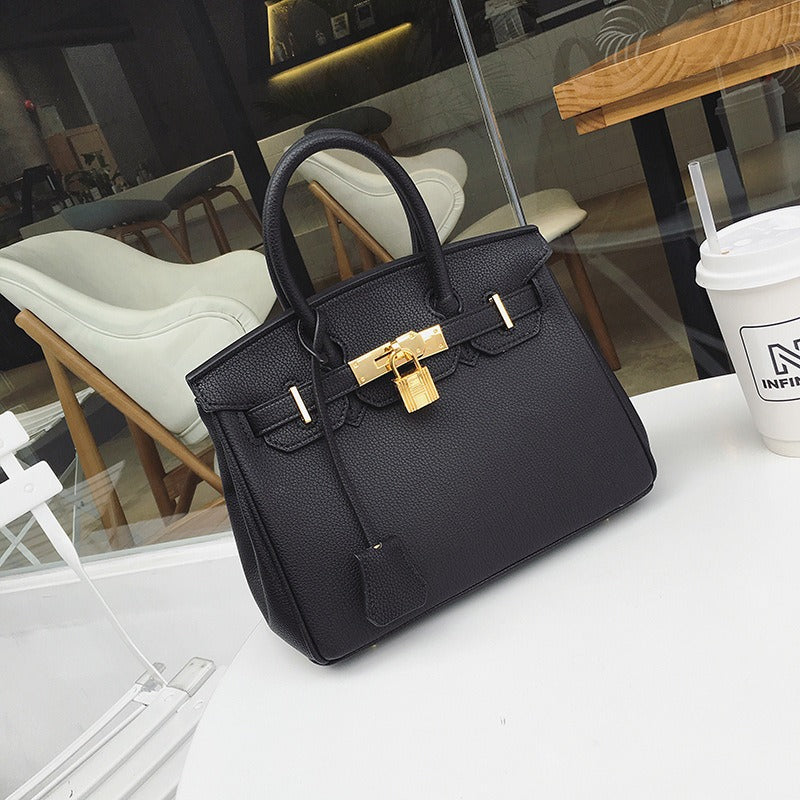 Litchi patterned handbag, single shoulder crossbody bag, women's bag