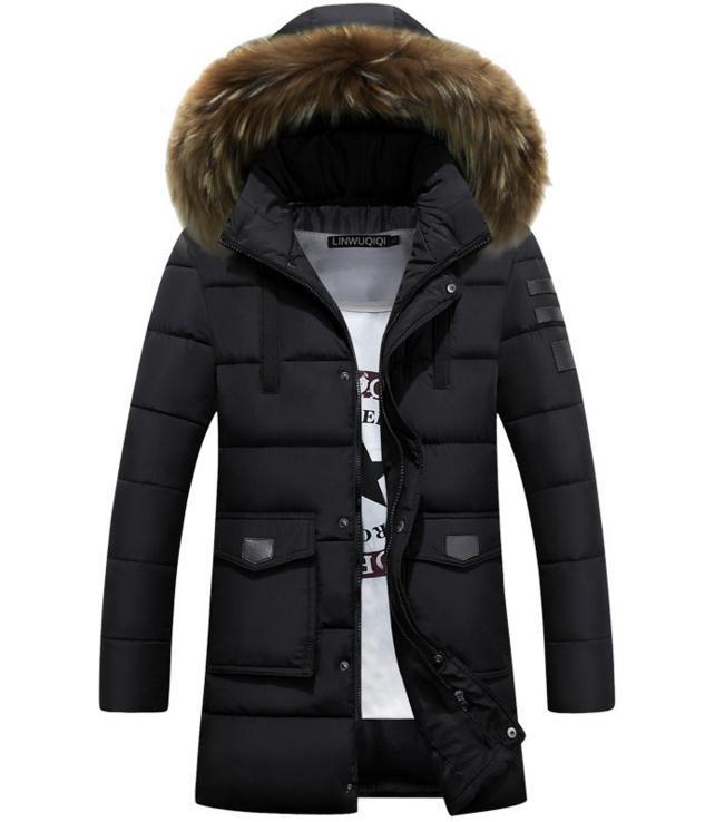 Men's Mid-length Cotton-padded Jacket