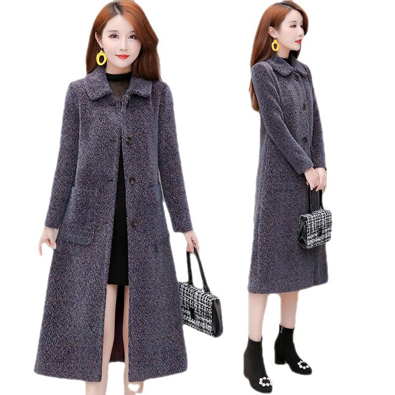 Women's Mid-length Padded And Thick Imitation Mink Fleece Coat