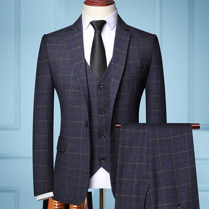 Suit Plaid Business Leisure Self-cultivation Job