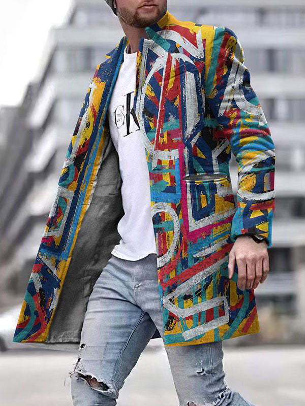 Men's Fashion Casual Print Jacket Top