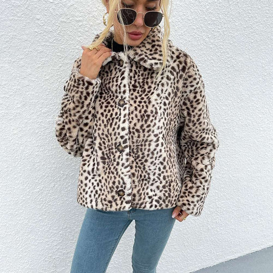 Artificial Leopard Print Faux Fur Thickening