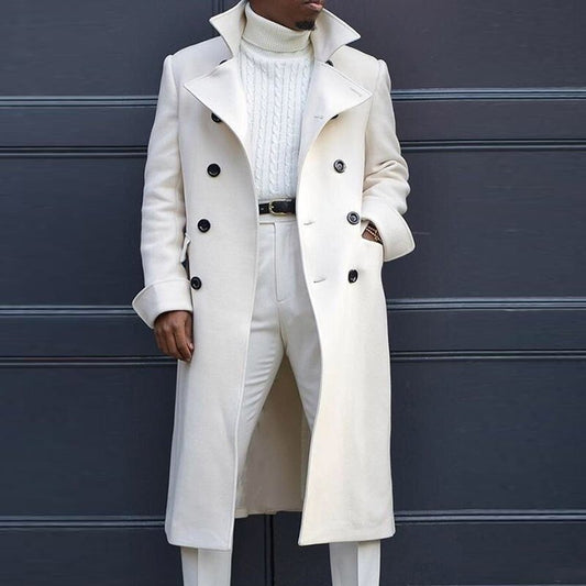 Men's Mid-length Woolen Trench Coat