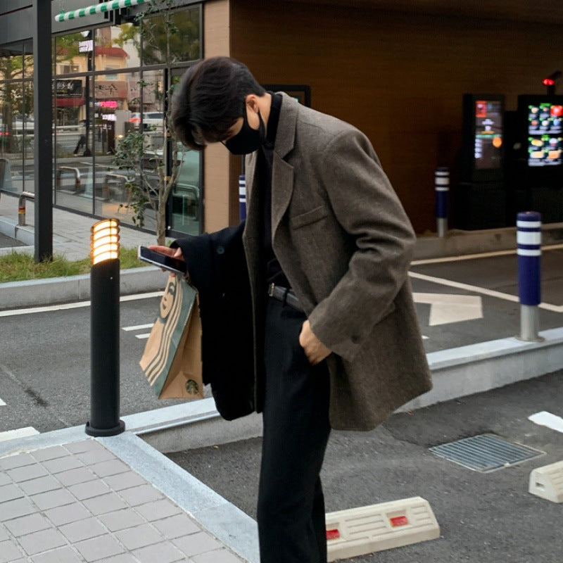 Koreanische Version des lockeren, trendigen, verdickten Anzugs