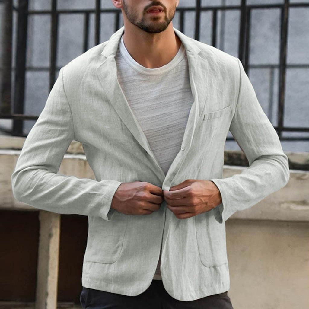 Cotton and linen casual suit