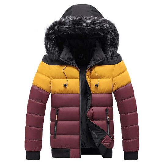 Fashion Youth Patchwork Color Cotton Padded Jacket