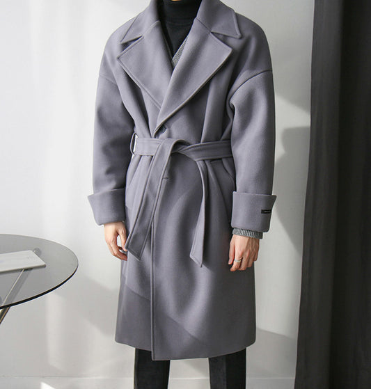 Trendy Gentleman's Wool Thickened Men's Coat