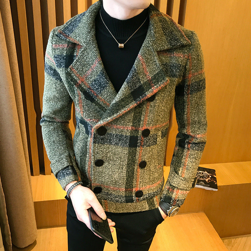Men's Windbreaker Thickened Short Woolen Coat For Autumn And Winter