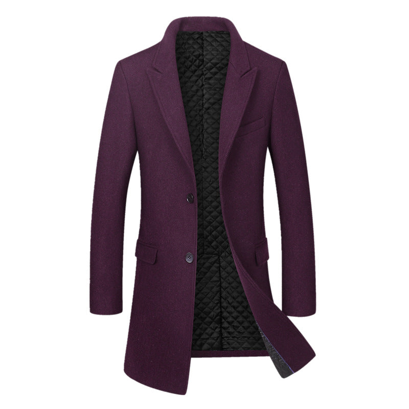 Pure color casual woolen coat men's suit