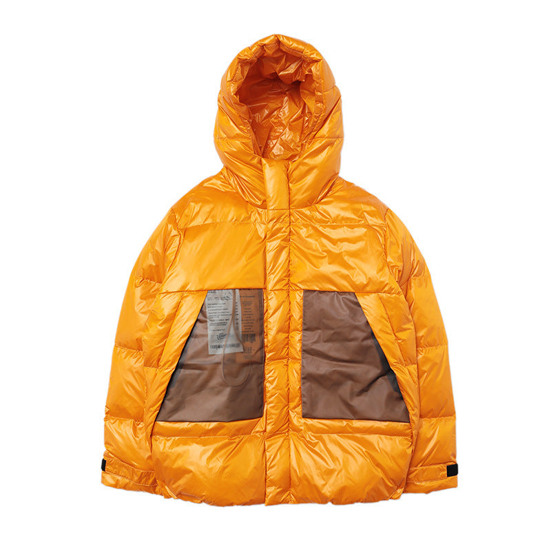 Glossy short men's down jacket