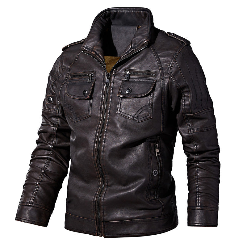 Lässige Fleece-Motorradjacke für Herren