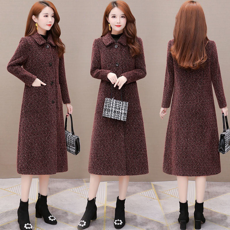 Women's Mid-length Padded And Thick Imitation Mink Fleece Coat