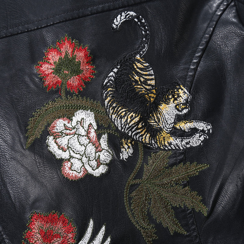 Embroidered leather jackets