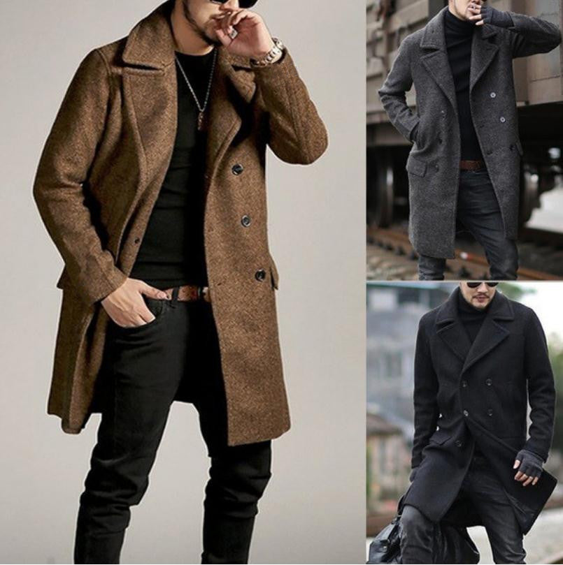 Slim woolen overcoat coat