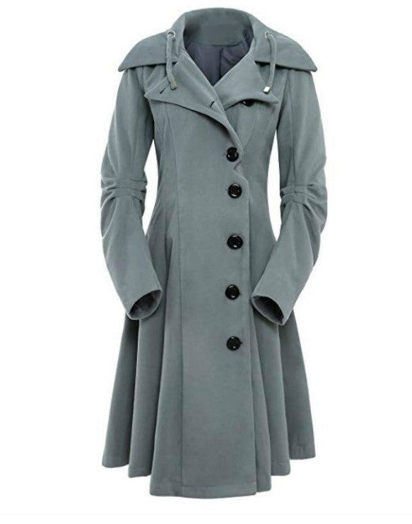 New European And American Irregular Hem Double-Sided Woolen Coat