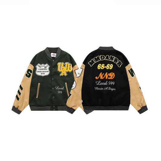 Men's And Women's Round Neck Baseball Jacket