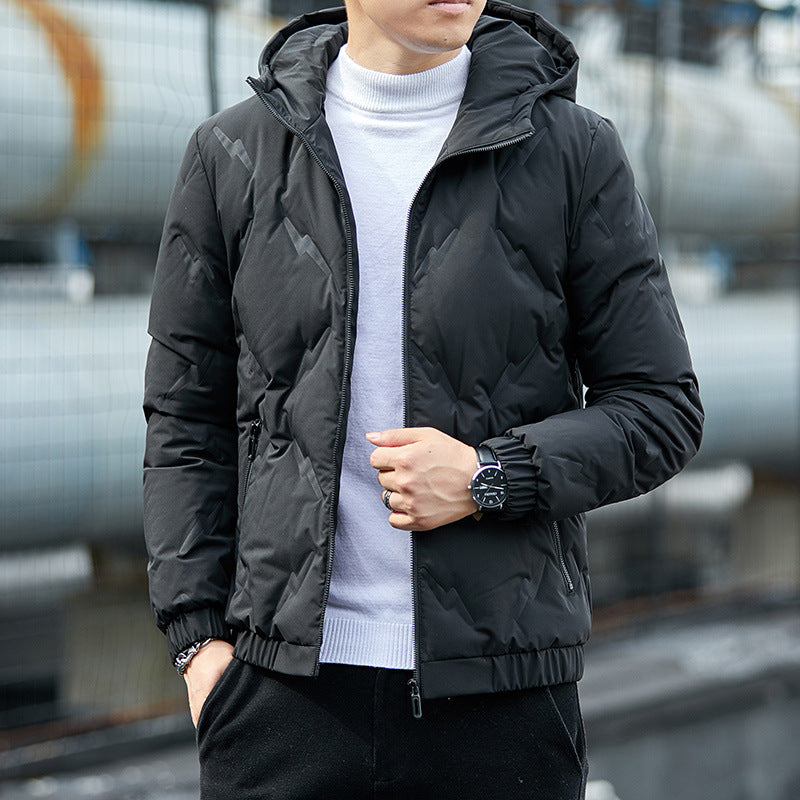 Solid color short and thick youth casual down jacket