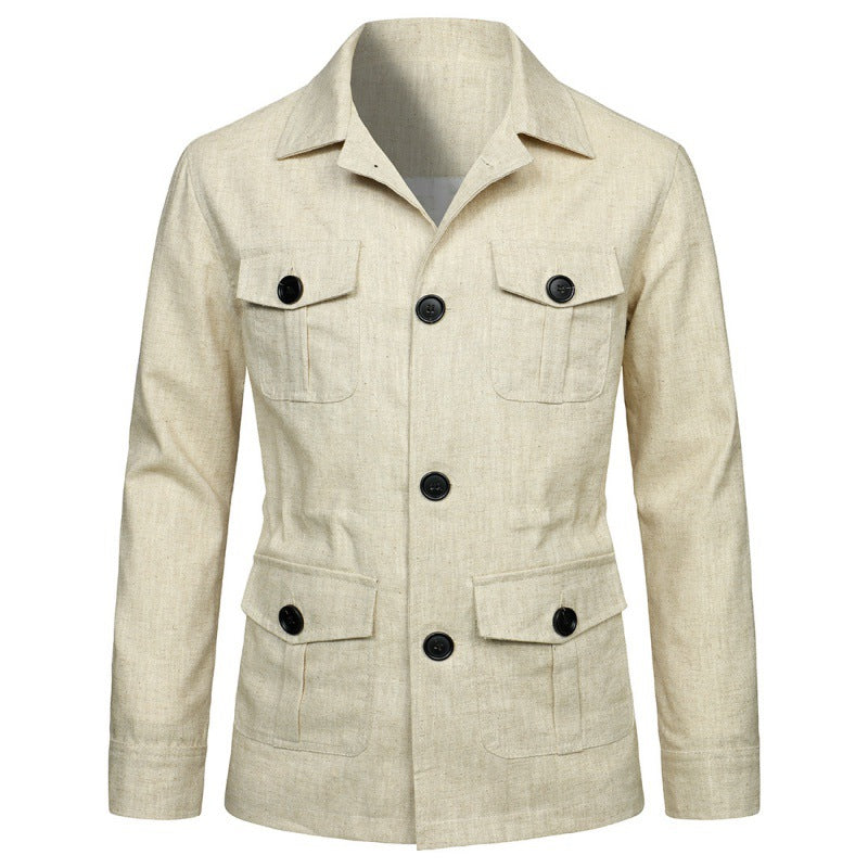 Spring Men's Multi-pocket Work Coat