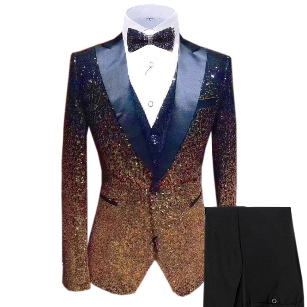 Sequin Men's Suit Three Piece Set