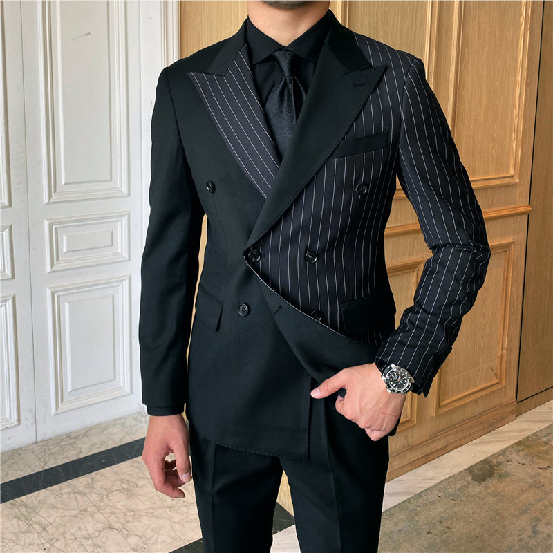 Striped Double Breasted Suit Men