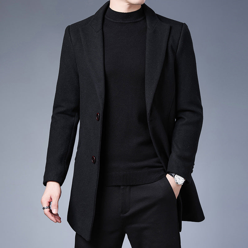 Men's Jacket With Wool Lapel Collar