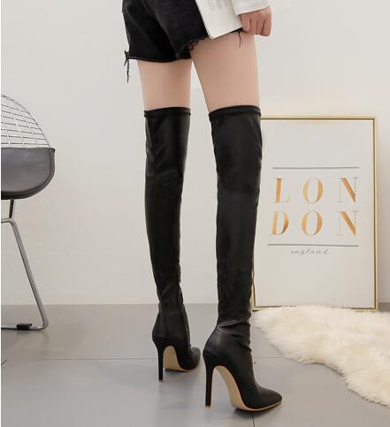 Sexy Stiletto Heel Pointed Toe Over The Knee Stockings Knee Boots