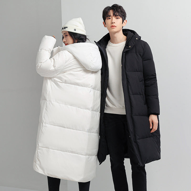 Men's And Women's Long Knee Length Hooded Jacket