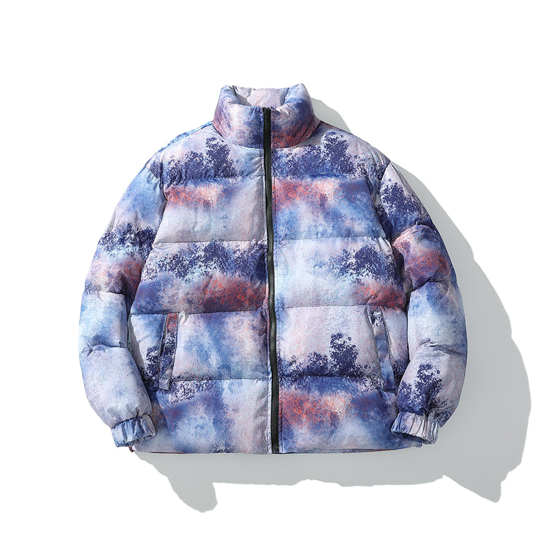 Graffiti printed cotton coat