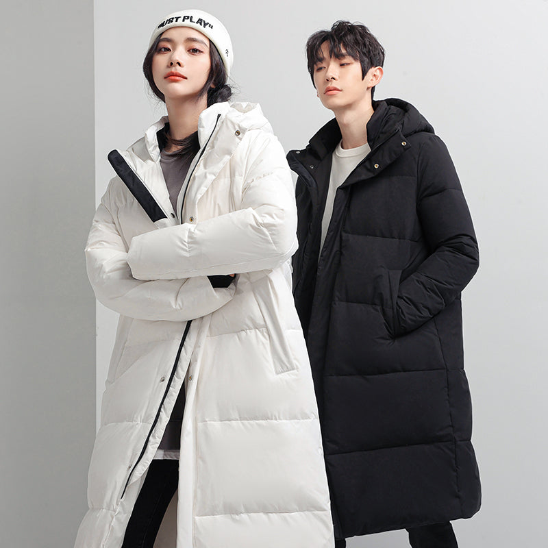 Men's And Women's Long Knee Length Hooded Jacket