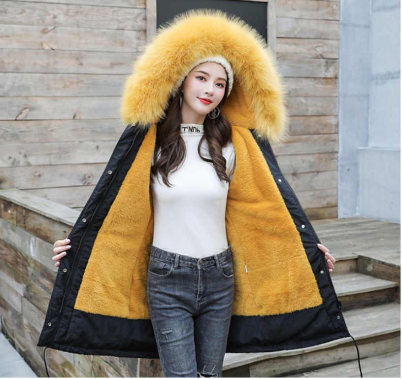 Cotton padded jacket mid-length