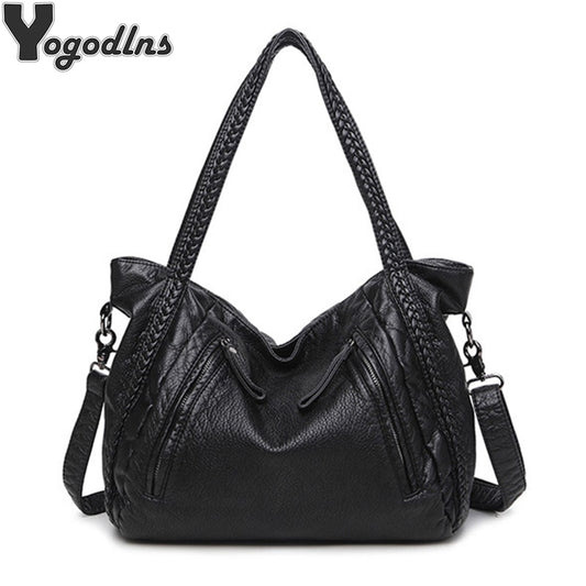 Large Soft Leather Bag for Women Handbags Ladies Crossbody Bags Hobos Shoulder Bags Female Big Tote Sac A Main