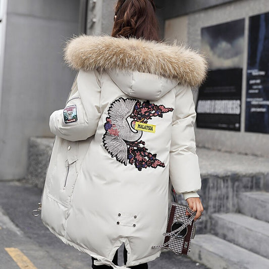 Leisure embroidered printed down jacket