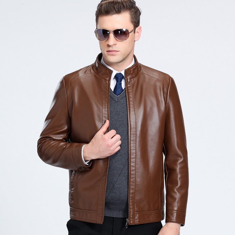 Sheepskin spring and autumn Lapel leather jacket