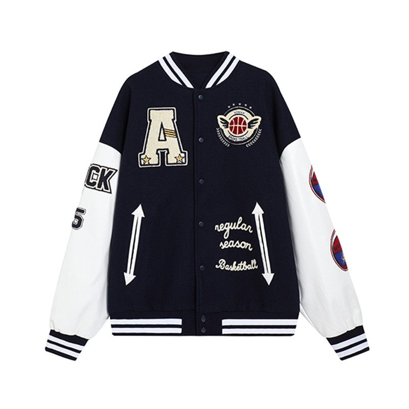 Original American Letter Flocking Jacket Tide Woo Exclusive