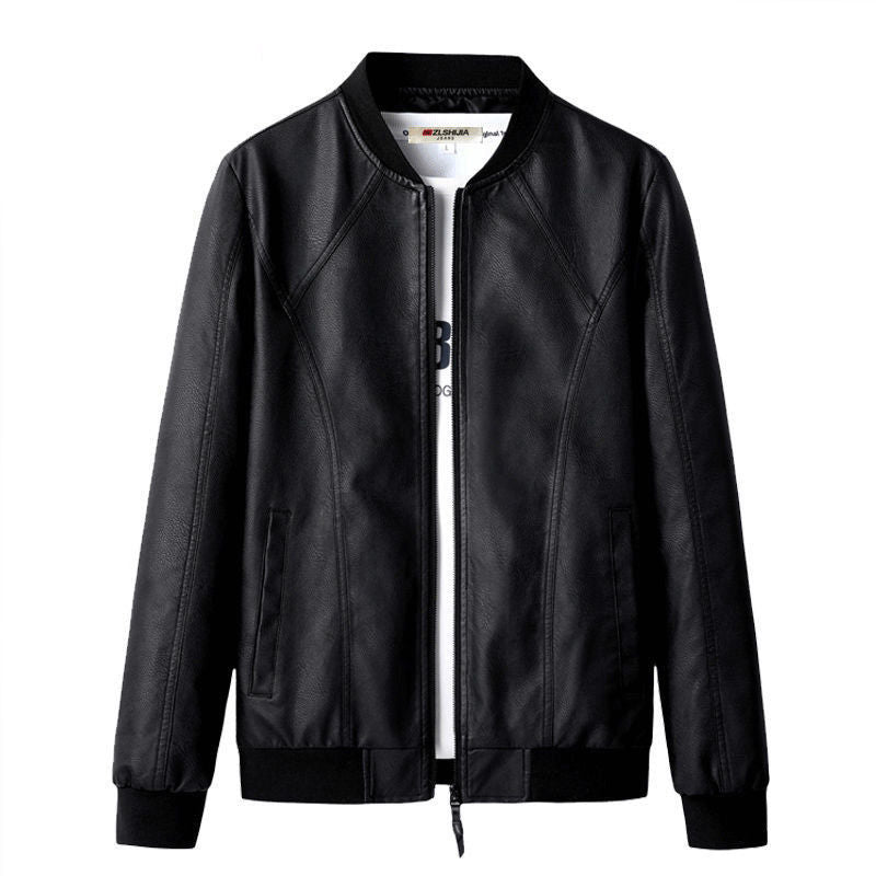 Winter New Men's Plush Thick Leather Jacket