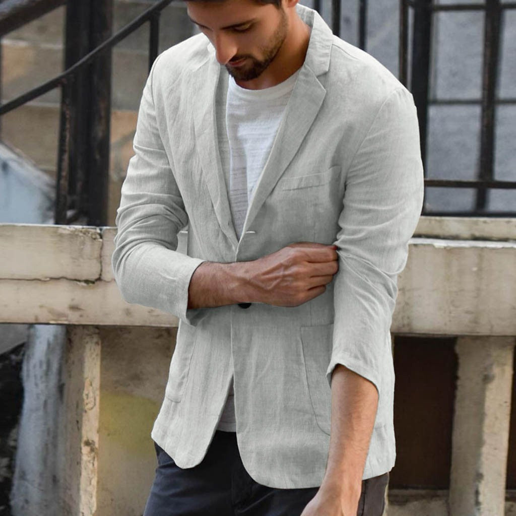 Cotton and linen casual suit