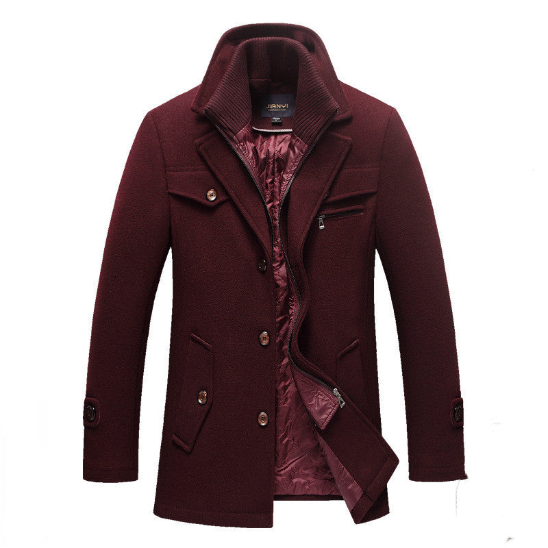 Winter New Men's Woolen Coat Men