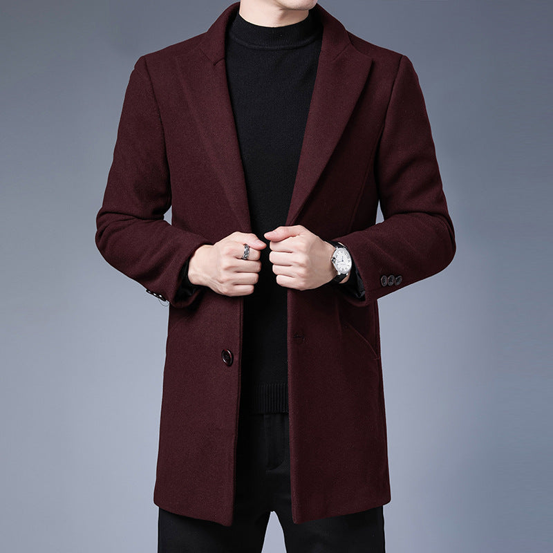 Men's Jacket With Wool Lapel Collar