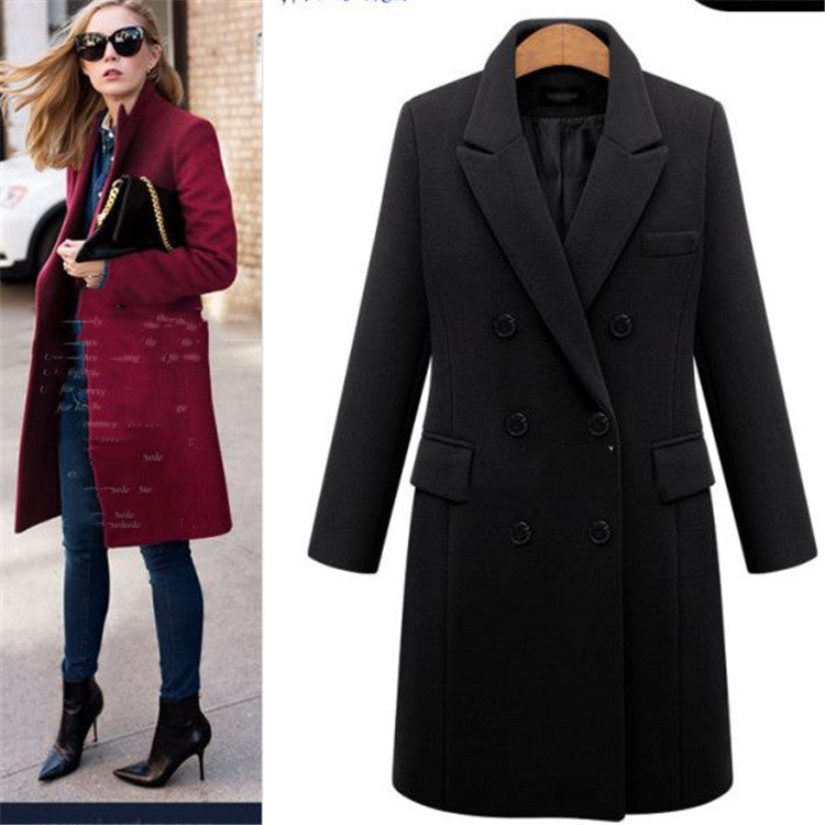 Medium length woolen coat