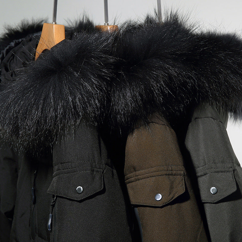 Men's Faux Fur Long Over Knee Down Workwear