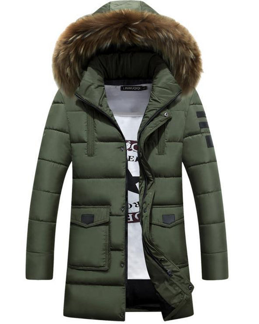 Men's Mid-length Cotton-padded Jacket