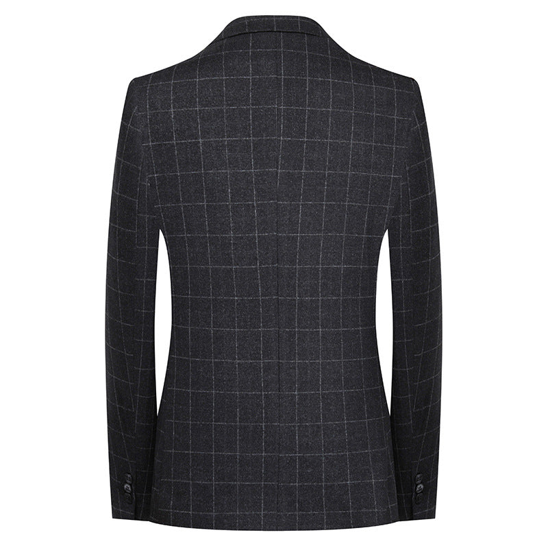 Men's Slim Fit Plaid Suit Two Piece