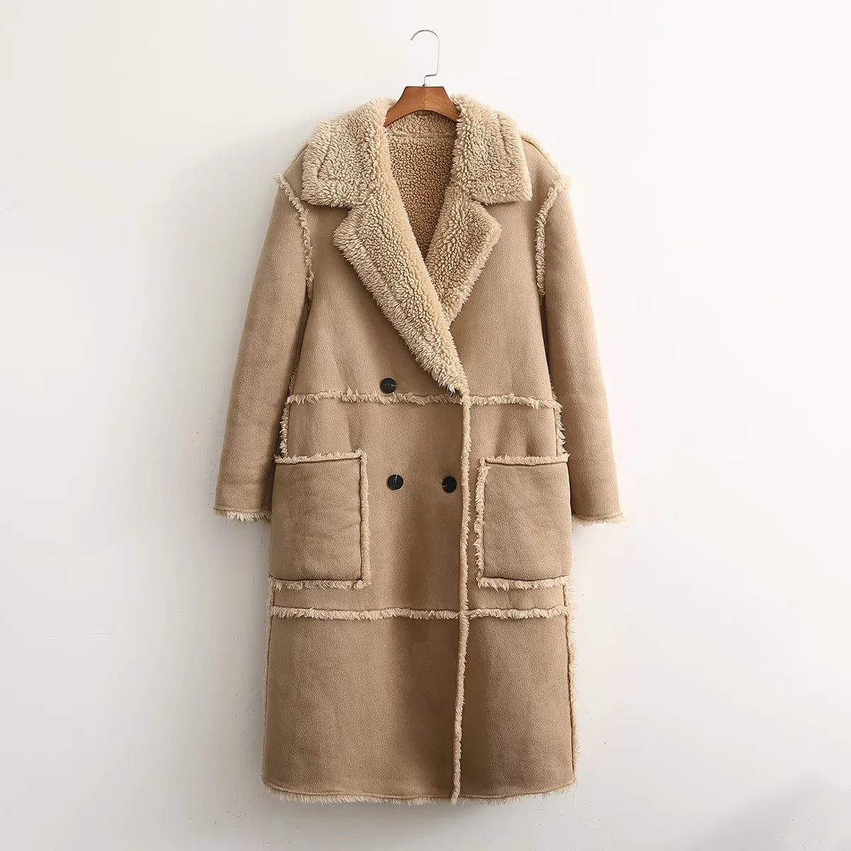 Personality Stitching Fleece Coat Coat Autumn And Winter Women's
