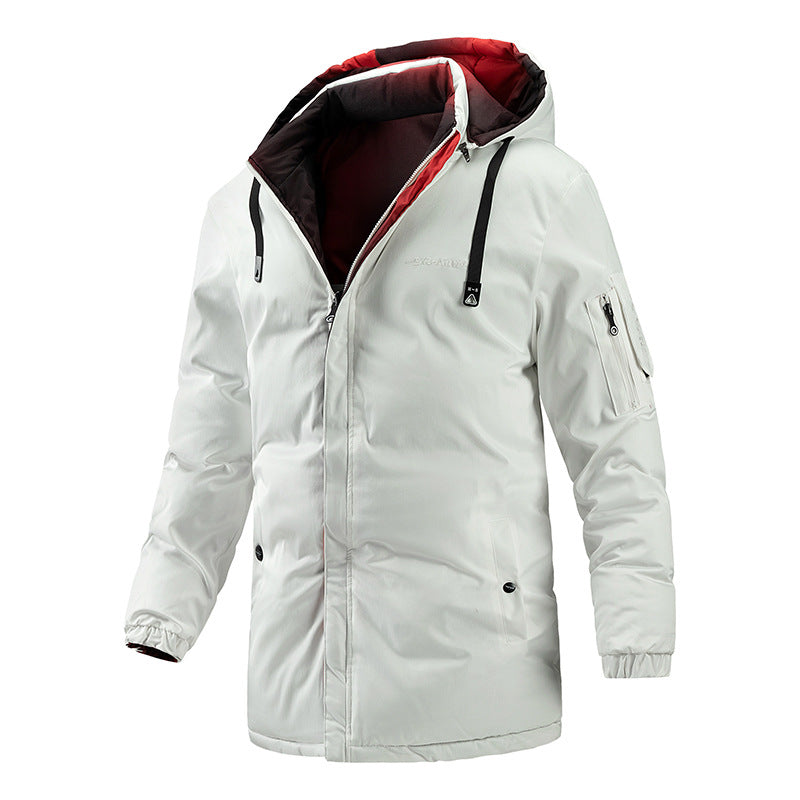 Men's Winter Mid-length Cotton Clothes Double-sided Warm Jacket