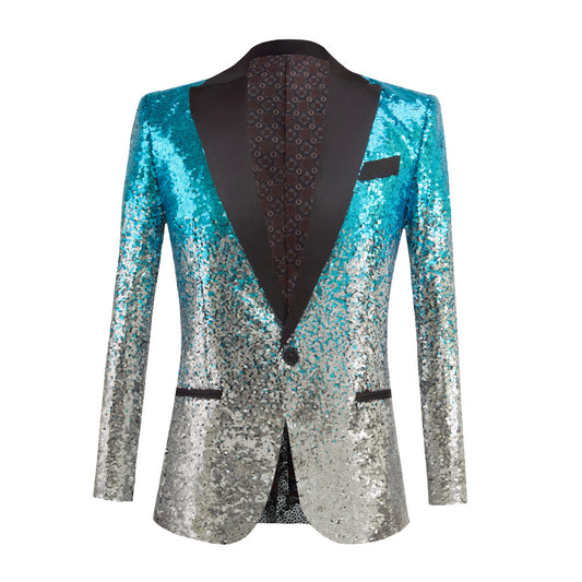 Men's Gradual Change Sequin Suit Host