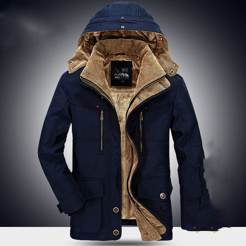 Mid-length cotton-padded jacket