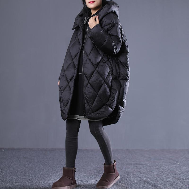 Mid-length hooded cotton jacket